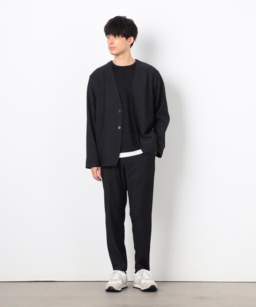 COMME CA ISM(コムサイズム)の「【セットアップ対応】デニムライクジャージ テーパードパンツ(スラックス・メンズ・ネイビー/ブラック・LARGE/MEDIUM/SMALL)」の6枚目の写真