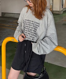ISOOK | 【ISOOK / アイスー】オーバーサイズプリントロンT / 長袖 クルーネック ラウンドネック Tシャツ レタリング ルーズ丈 ビッグシルエット ユニセックス 英字ロゴ 白 黒 ホワイト ブラック グレー ZOZOTOWN限定(Tシャツ/カットソー)