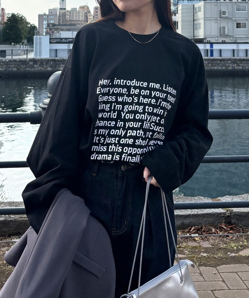 ISOOK(アイスー)の「【ISOOK / アイスー】オーバーサイズプリントロンT / 長袖 クルーネック ラウンドネック Tシャツ レタリング ルーズ丈 ビッグシルエット ユニセックス 英字ロゴ 白 黒 ホワイト ブラック グレー ZOZOTOWN限定(Tシャツ/カットソー・レディース・ホワイト/ブラック/グレー・FREE)」の14枚目の写真