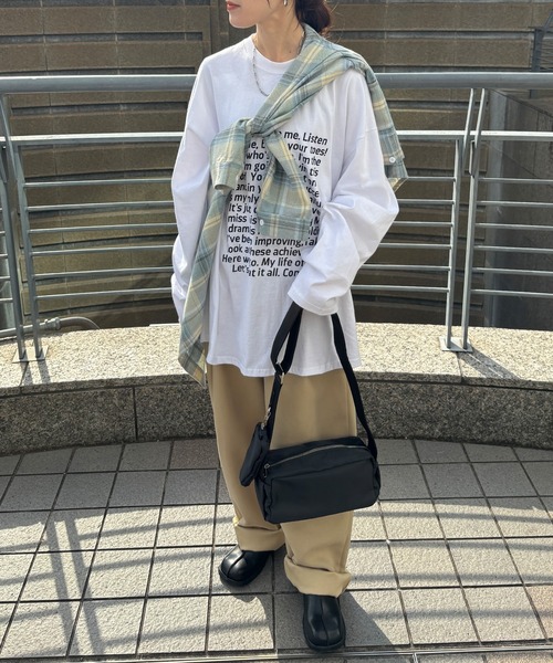 ISOOK(アイスー)の「【ISOOK / アイスー】オーバーサイズプリントロンT / 長袖 クルーネック ラウンドネック Tシャツ レタリング ルーズ丈 ビッグシルエット ユニセックス 英字ロゴ 白 黒 ホワイト ブラック グレー ZOZOTOWN限定(Tシャツ/カットソー・レディース・ホワイト/ブラック/グレー・FREE)」の9枚目の写真