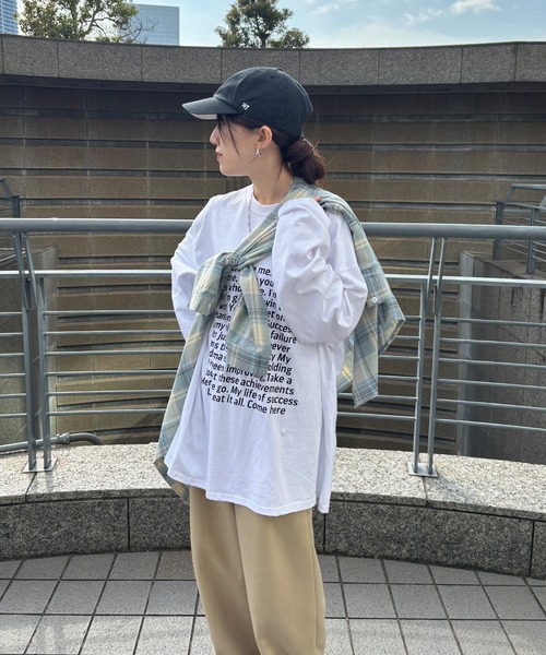 ISOOK(アイスー)の「【ISOOK / アイスー】オーバーサイズプリントロンT / 長袖 クルーネック ラウンドネック Tシャツ レタリング ルーズ丈 ビッグシルエット ユニセックス 英字ロゴ 白 黒 ホワイト ブラック グレー ZOZOTOWN限定(Tシャツ/カットソー・レディース・ホワイト/ブラック/グレー・FREE)」の18枚目の写真