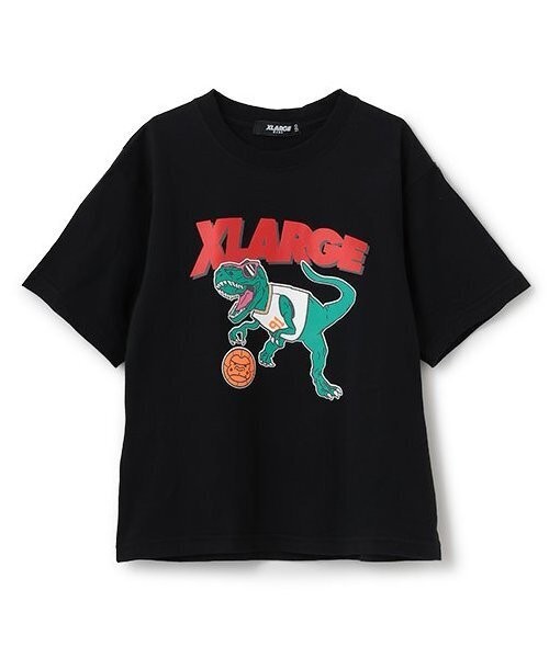 XLARGE KIDS（エクストララージキッズ）の「【人気商品再入荷】【直営店で取り扱い無し】恐竜バスケットプリント半袖Tシャツ（Tシャツ/カットソー・キッズ・ブラック/ホワイト・90cm/110cm/100cm/120cm/130cm/140cm）」の2枚目の写真