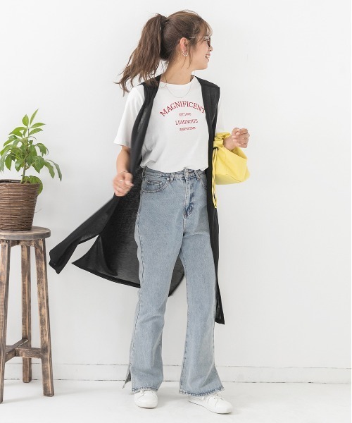 ad thie(アドティエ)の「ポケット付き サイドスリット ロングジレ(ベスト・レディース・ブラック/ベージュ/ネイビー/ライトカーキ・FREE)」の20枚目の写真
