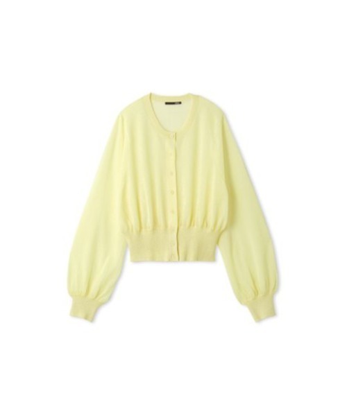 styling/（スタイリング）の「シアーニットカーディガン（カーディガン/ボレロ・レディース・ホワイト/ネイビー/イエロー・FREE）」の3枚目の写真