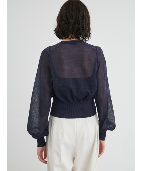 styling/（スタイリング）の「シアーニットカーディガン（カーディガン/ボレロ・レディース・ホワイト/ネイビー/イエロー・FREE）」の9枚目の写真