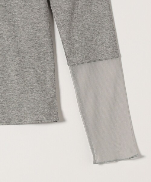 quaranciel(カランシエル)の「quaranciel:〈手洗い可能〉チュール レイヤード カットソー(Tシャツ/カットソー・レディース・ライトグレー/ブラック/オフホワイト・ONE SIZE)」の5枚目の写真