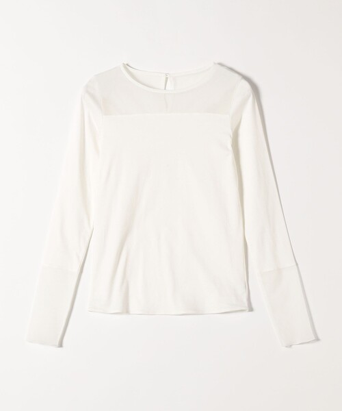 quaranciel(カランシエル)の「quaranciel:〈手洗い可能〉チュール レイヤード カットソー(Tシャツ/カットソー・レディース・ライトグレー/ブラック/オフホワイト・ONE SIZE)」の7枚目の写真