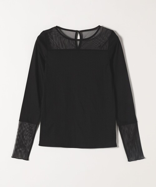 quaranciel(カランシエル)の「quaranciel:〈手洗い可能〉チュール レイヤード カットソー(Tシャツ/カットソー・レディース・ライトグレー/ブラック/オフホワイト・ONE SIZE)」の9枚目の写真