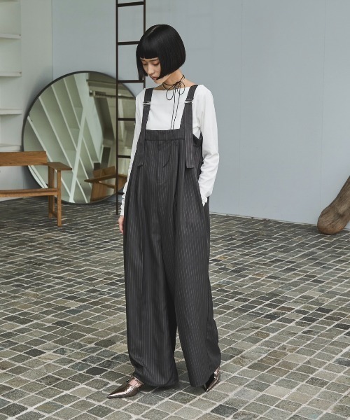 AIC.（エーアイシー）の「ストライプスラックスオールインワン（つなぎ/オールインワン・レディース・チャコールグレー/ネイビー・FREE）」の13枚目の写真