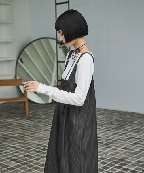 AIC.（エーアイシー）の「ストライプスラックスオールインワン（つなぎ/オールインワン・レディース・チャコールグレー/ネイビー・FREE）」の22枚目の写真