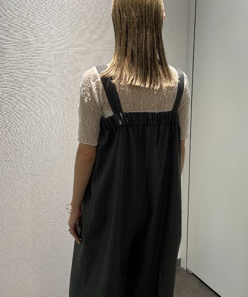 AIC.（エーアイシー）の「ストライプスラックスオールインワン（つなぎ/オールインワン・レディース・チャコールグレー/ネイビー・FREE）」の9枚目の写真