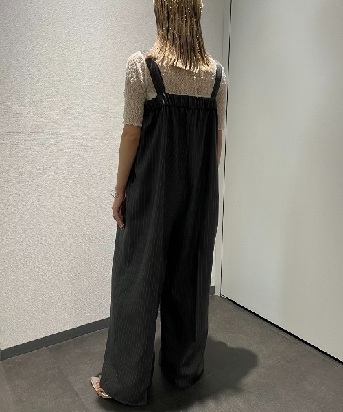 AIC.（エーアイシー）の「ストライプスラックスオールインワン（つなぎ/オールインワン・レディース・チャコールグレー/ネイビー・FREE）」の7枚目の写真