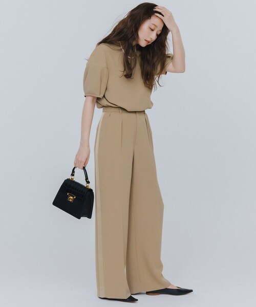 自由区(ジユウク)の「バックサテンジョーゼットワイド パンツ(その他パンツ・レディース・ライトグリーン系/グレー系/ベージュ系・44/46)」の8枚目の写真