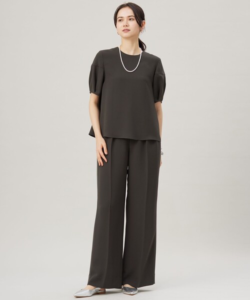 自由区(ジユウク)の「バックサテンジョーゼットワイド パンツ(その他パンツ・レディース・ライトグリーン系/グレー系/ベージュ系・44/46)」の12枚目の写真