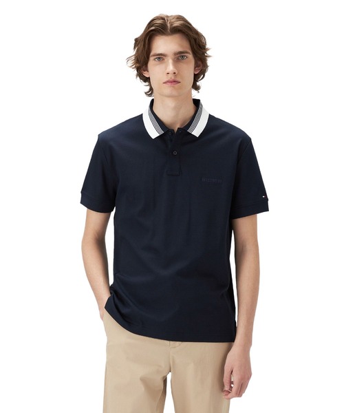 TOMMY HILFIGER(トミーヒルフィガー)の「インターロックカラーポロシャツ(ポロシャツ・メンズ・ブルー/ネイビー/ホワイト・LARGE/MEDIUM/SMALL/X-LARGE)」の3枚目の写真