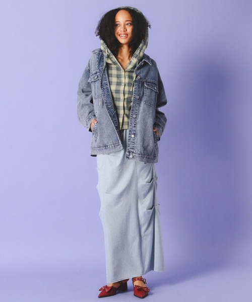 FOREVER 21（フォーエバー トゥエンティーワン）の「【2025SS】裏毛デザインタックロングスカート（スカート・レディース・ブラック/グレー・SMALL/MEDIUM）」の14枚目の写真