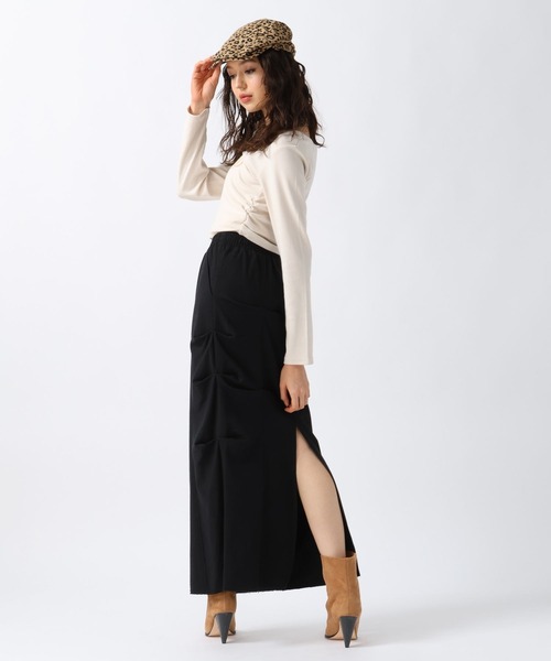 FOREVER 21（フォーエバー トゥエンティーワン）の「【2025SS】裏毛デザインタックロングスカート（スカート・レディース・ブラック/グレー・SMALL/MEDIUM）」の10枚目の写真