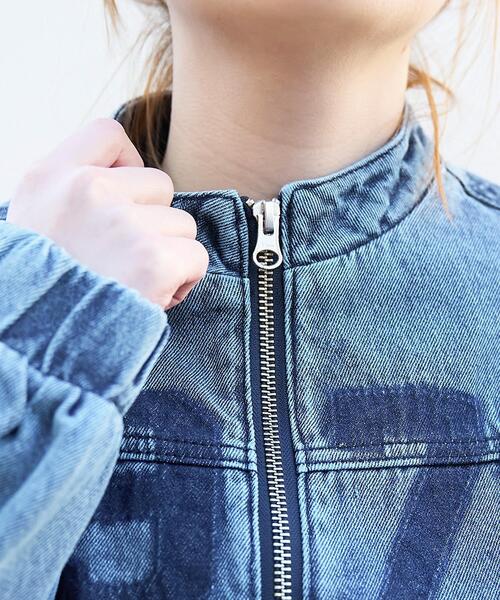 WEGO（ウィゴー）の「WEGO/デニムショートバイカーブルゾン（デニムジャケット・レディース・ブラック系その他/スカイブルー・FREE）」の8枚目の写真