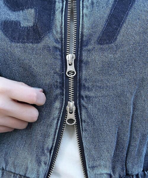 WEGO（ウィゴー）の「WEGO/デニムショートバイカーブルゾン（デニムジャケット・レディース・ブラック系その他/スカイブルー・FREE）」の5枚目の写真