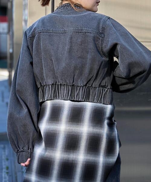 WEGO（ウィゴー）の「WEGO/デニムショートバイカーブルゾン（デニムジャケット・レディース・ブラック系その他/スカイブルー・FREE）」の22枚目の写真