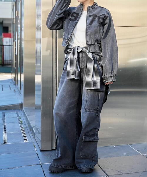 WEGO（ウィゴー）の「WEGO/デニムショートバイカーブルゾン（デニムジャケット・レディース・ブラック系その他/スカイブルー・FREE）」の20枚目の写真