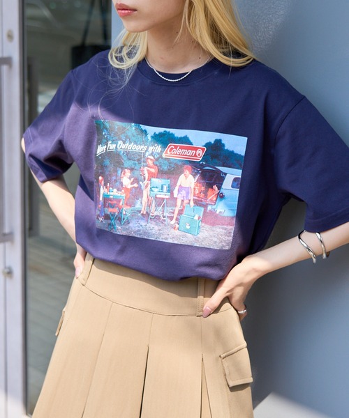 COLEMAN（コールマン）の「【Coleman】限定商品 Retro outdoor print tee　レトロフォトTシャツ　コールマンビンテージ（Tシャツ/カットソー・レディース・ピンク/ネイビー/ブラック/ホワイト/グリーン・XL/L/M/S/XS）」の4枚目の写真