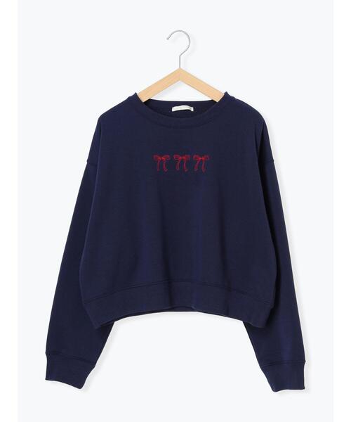 ehka sopo（エヘカソポ）の「◎リボンスウェット（Tシャツ/カットソー・レディース・グレー/ミント/ネイビー/ラベンダー・F）」の13枚目の写真