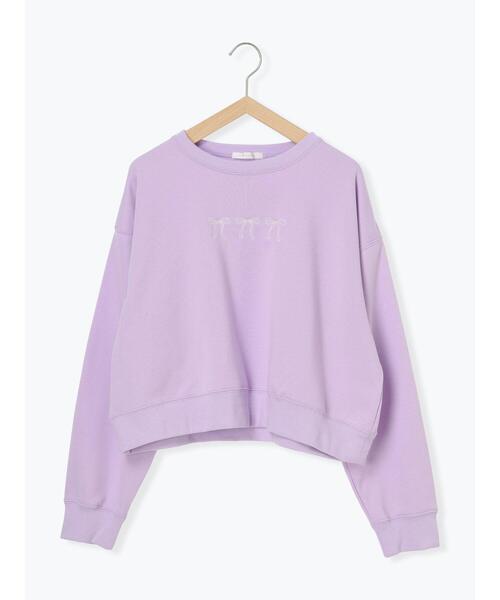 ehka sopo（エヘカソポ）の「◎リボンスウェット（Tシャツ/カットソー・レディース・グレー/ミント/ネイビー/ラベンダー・F）」の14枚目の写真