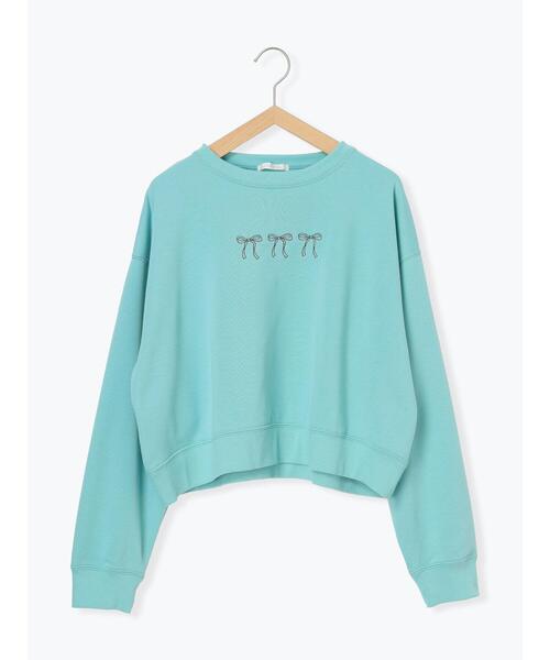 ehka sopo（エヘカソポ）の「◎リボンスウェット（Tシャツ/カットソー・レディース・グレー/ミント/ネイビー/ラベンダー・F）」の15枚目の写真