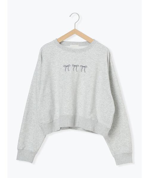 ehka sopo（エヘカソポ）の「◎リボンスウェット（Tシャツ/カットソー・レディース・グレー/ミント/ネイビー/ラベンダー・F）」の16枚目の写真