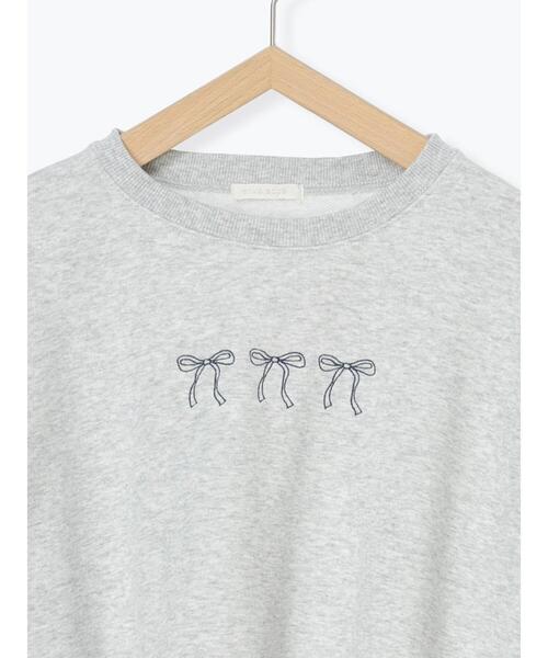 ehka sopo（エヘカソポ）の「◎リボンスウェット（Tシャツ/カットソー・レディース・グレー/ミント/ネイビー/ラベンダー・F）」の18枚目の写真