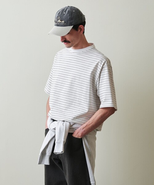 Steven Alan（スティーブンアラン）の「＜Steven Alan＞ 21MVS ボーダー ショートスリーブ Tシャツ BOLD（Tシャツ/カットソー・メンズ・ロイヤルブルー/ホワイト/ブラック・S/M/L/XL）」の4枚目の写真