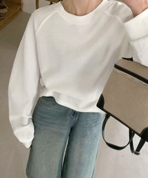 美品　一度着用　fitmore オーガンジーフリルレイヤードスウェット　白 オーガンジーフリルレイヤードスウェット（スウェット）｜Fit