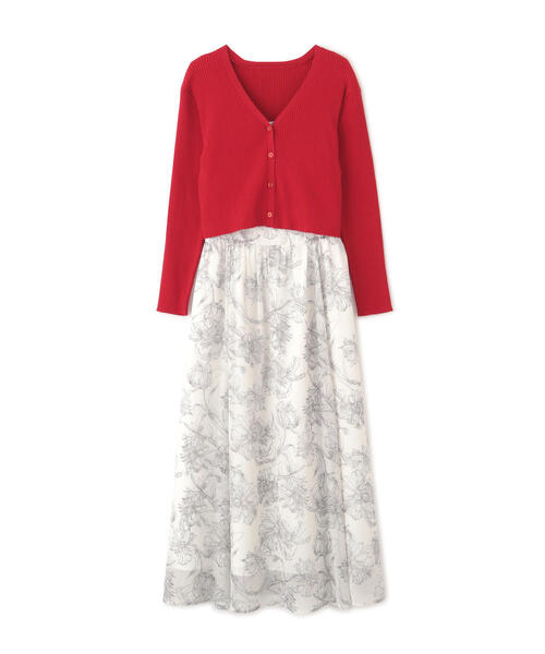 PROPORTION BODY DRESSING(プロポーションボディドレッシング)の「フラワープリントワンピース+カーディガン SET / 1215140313(ワンピース・レディース・レッド/ブラック・SMALL/MEDIUM)」の14枚目の写真