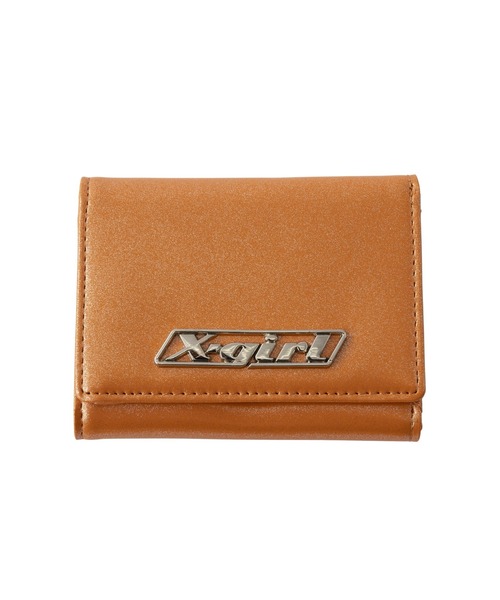 X-girl(エックスガール)の「LOGO PLATE MINI WALLET(財布・レディース・ブラック/オレンジ/ライトパープル・ONE SIZE)」の1枚目の写真