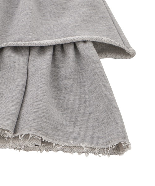 ACLENT(アクレント)の「スウェットティアードフレアミニスカート(スカート・レディース・ブラック/グレー・FREE)」の4枚目の写真