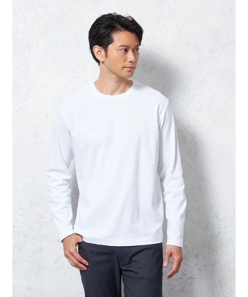 HARUYAMA（ハルヤマ）の「【RUCKEN BACCHAR】クルーネック Tシャツ 無地 カジュアルインナー 春夏（Tシャツ/カットソー・メンズ・グレー/ホワイト/ブラック・LL/L/M）」の2枚目の写真