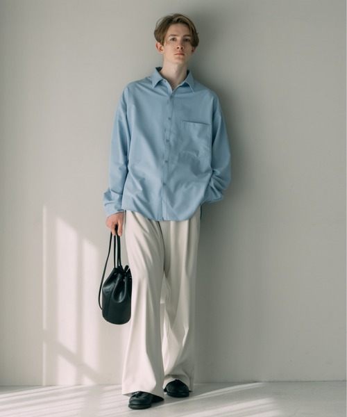 LURAKU 2タックワイドストレートスラックス メンズ LURAKU】two tuck wide straight slacks / 2タックワイド