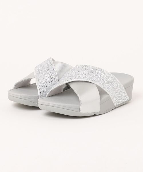 fitflop(フィットフロップ)の「LULU CRYSTAL-MIX METALLIC CROSS SLIDES(サンダル・レディース・レッド/ネイビー/ブラック/シルバー・US6/US7/US8/US5)」の4枚目の写真