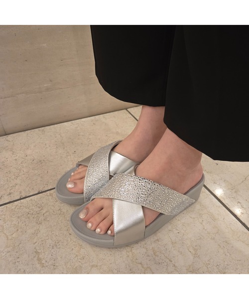 FitFlop Lulu Shimmer サンダル シルバー 厚底 ウェッジ フィットフロップ fitflop LULU SHIMMERLUX TO （シルバー） -靴