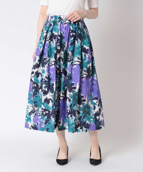 Jines（ジネス）の「プリントタックスカート（スカート・レディース・ブルー/グリーン/ブラック/グリーン系その他・38）」の18枚目の写真