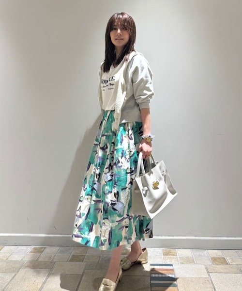 Jines（ジネス）の「プリントタックスカート（スカート・レディース・ブルー/グリーン/ブラック/グリーン系その他・38）」の16枚目の写真