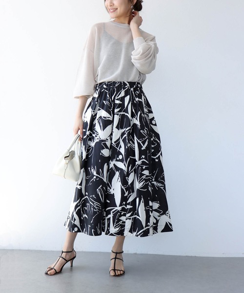 Jines（ジネス）の「プリントタックスカート（スカート・レディース・ブルー/グリーン/ブラック/グリーン系その他・38）」の20枚目の写真