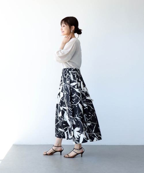 Jines（ジネス）の「プリントタックスカート（スカート・レディース・ブルー/グリーン/ブラック/グリーン系その他・38）」の21枚目の写真