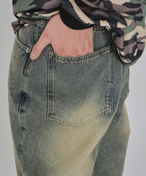 WEGO（ウィゴー）の「WEGO/スーパーバギーデニムショーツ（デニムパンツ・メンズ・スカイブルー/ライトインディゴブルー/ブラック系2/グレー・LARGE/MEDIUM）」の21枚目の写真