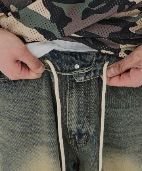 WEGO（ウィゴー）の「WEGO/スーパーバギーデニムショーツ（デニムパンツ・メンズ・スカイブルー/ライトインディゴブルー/ブラック系2/グレー・LARGE/MEDIUM）」の22枚目の写真