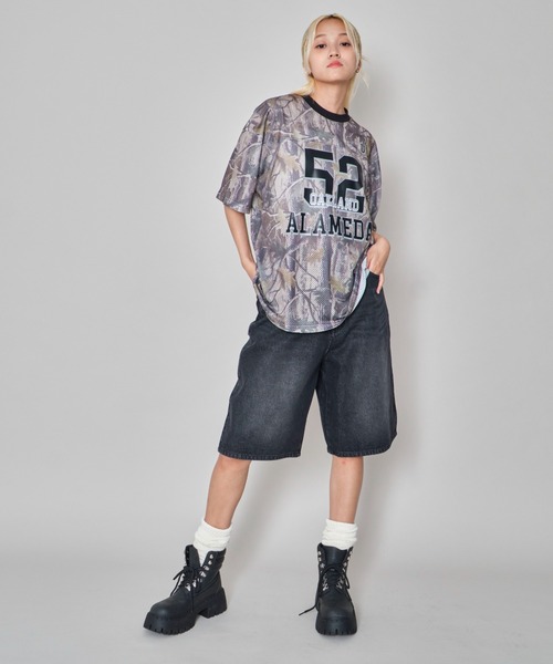 WEGO（ウィゴー）の「WEGO/スーパーバギーデニムショーツ（デニムパンツ・メンズ・スカイブルー/ライトインディゴブルー/ブラック系2/グレー・LARGE/MEDIUM）」の7枚目の写真