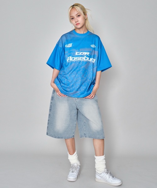 WEGO（ウィゴー）の「WEGO/スーパーバギーデニムショーツ（デニムパンツ・メンズ・スカイブルー/ライトインディゴブルー/ブラック系2/グレー・LARGE/MEDIUM）」の8枚目の写真