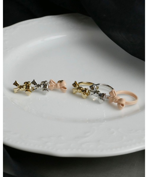 LOVE BY e.m. （ラブバイイーエム）の「プチリボンピアス/バレエコア/25SS/レディース（ピアス（片耳用）・レディース・シルバー/ゴールド・FREE）」の8枚目の写真