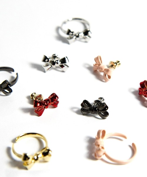 LOVE BY e.m. (ラブバイイーエム)の「プチリボンピアス/バレエコア/25SS/レディース(ピアス(片耳用)・レディース・シルバー/ゴールド/ブラック・FREE)」の8枚目の写真